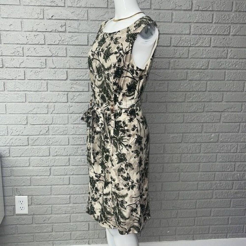 Anne Klein Women Sleeveless Floral Print Tie Waist Shift Dress Size 12 - Picture 3 of 10